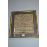 Sampler by Sarah Duggleby 1864