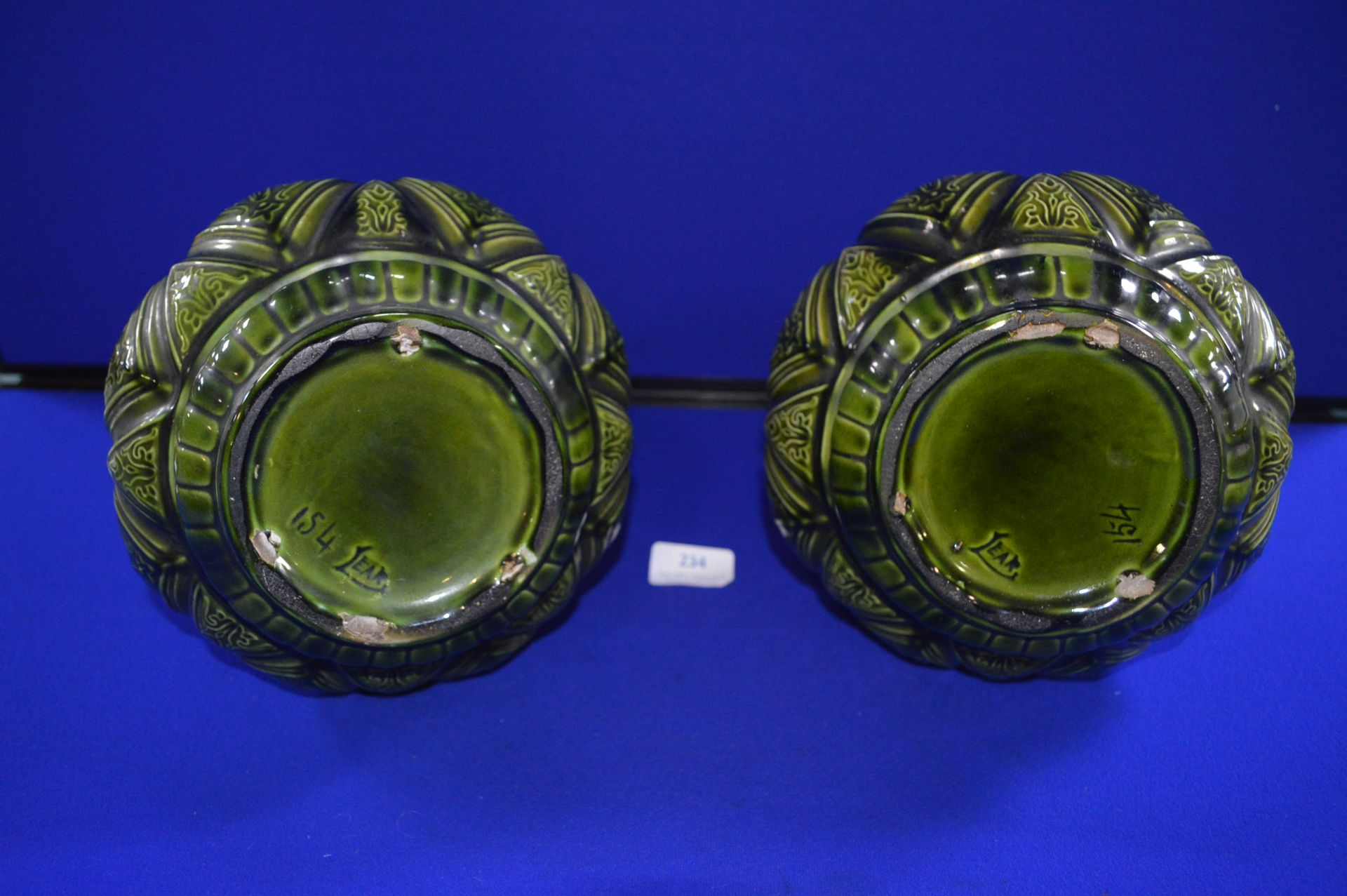 Pair of Samuel Leah Victorian Majolica Vases - Image 2 of 6