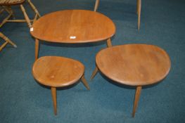 Nest of Three Ercol Pebble Tables