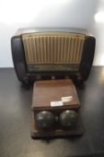 Vintage Philips Bakelite Valve Radio plus Electric Bell
