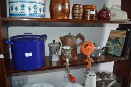 Vintage Kitchenware; Enamel Pot, Cookery Books, Mi
