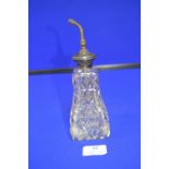Cut Glass Lead Crystal Perfume Bottle with Sterling Silver Diffuser