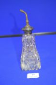 Cut Glass Lead Crystal Perfume Bottle with Sterling Silver Diffuser