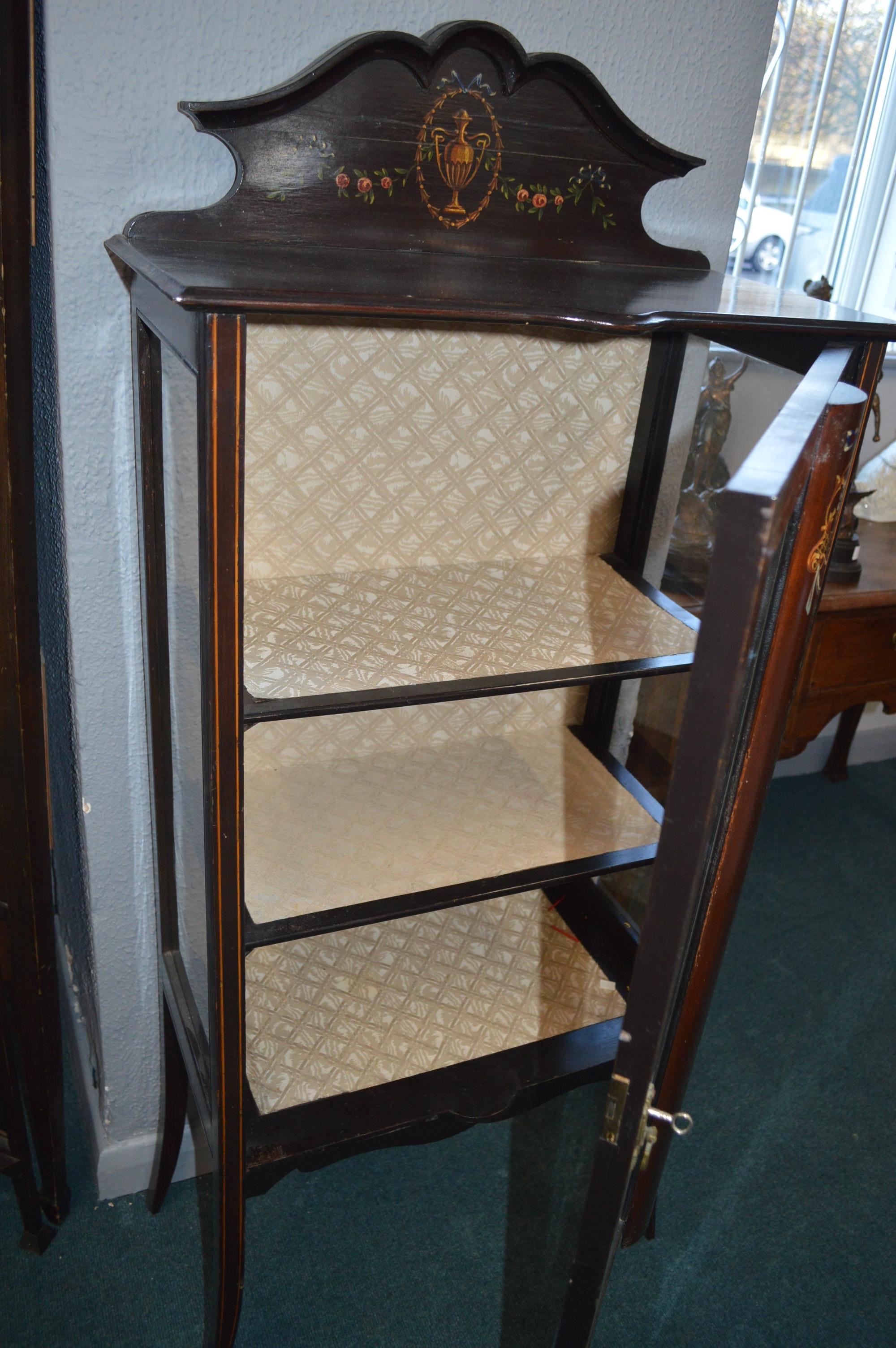 Edwardian Glazed & Painted Inlaid Display Cabinet - Image 3 of 4