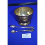 Hallmarked Sterling Silver Sugar Bowl and Tongs