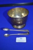 Hallmarked Sterling Silver Sugar Bowl and Tongs