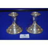 Pair of Sterling Silver Dwarf Candlesticks