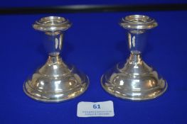 Pair of Sterling Silver Dwarf Candlesticks