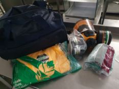 * Selection of PPE in carry bag - including gemini facemask