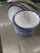 * 18 x white bowls with blue rim