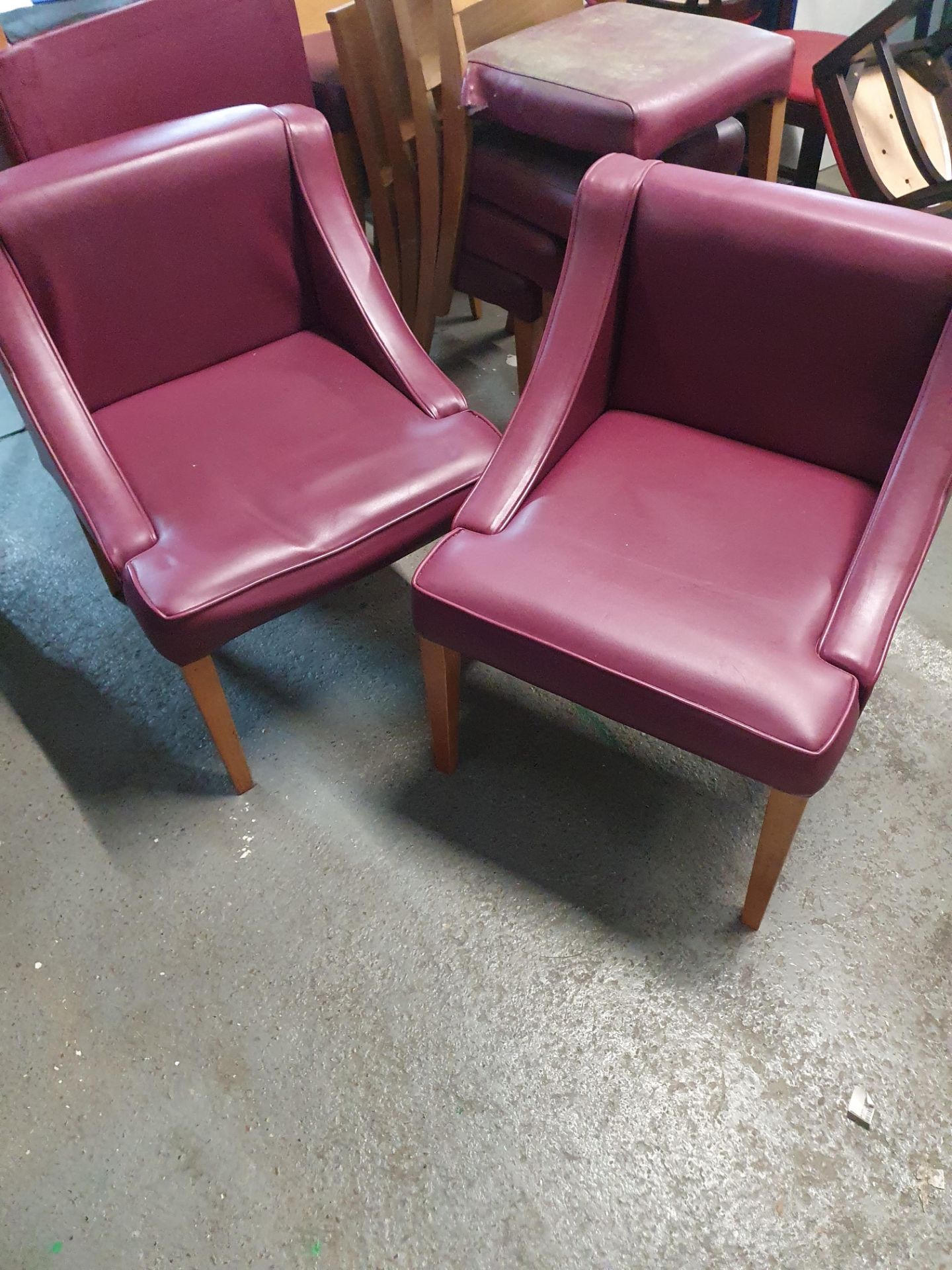 * 2 x squared purple tub chairs