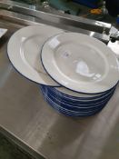 * 20 x white side plates with blue rim