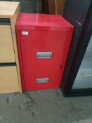 * red 2 drawer filing cabinet