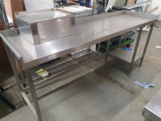 * S/S bench with space for undercounter appliences and small under- shelf