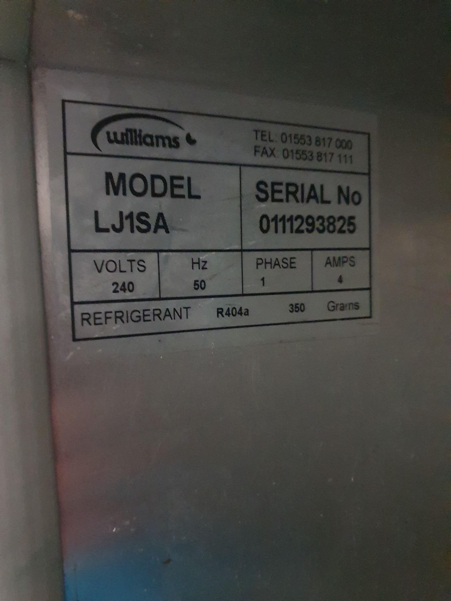 * Williams upright freezer 2LJ1SA - Image 3 of 3