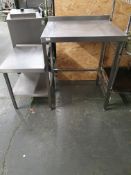 * S/S table with applience shelf and space for undercounter applience