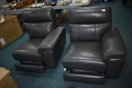 *Leather 2 Seat Power Recliner - (Salvage Only - Two Left Bases)