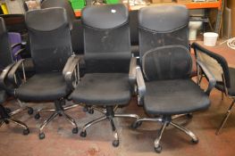 *Three Mesh Backed Office Chairs
