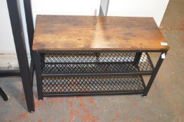 *Steel Framed Wood Topped Shoe Storage Rack with Seat