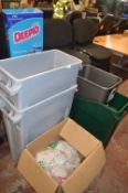 *Three Storage Bins, Mop Attachments, and Other Cl