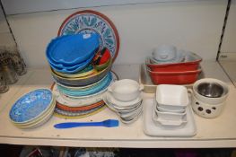 Quantity of Decorative Plates, Cooking and Serving