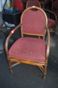*Seven Wood Framed Chairs with Upholstered Seats an