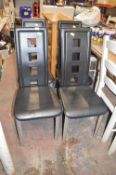Four Steel Framed Leatherette Highback Chairs