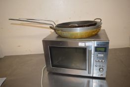 Sharp Microwave, and Three Frying Pans
