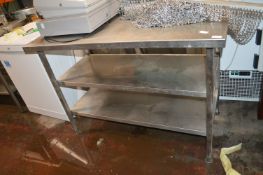 Stainless Steel Preparation Table with Two Shelves