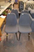 Four Steel Framed Upholstered Chairs
