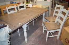 Extendable Wooden Table (180 extended) with Four C