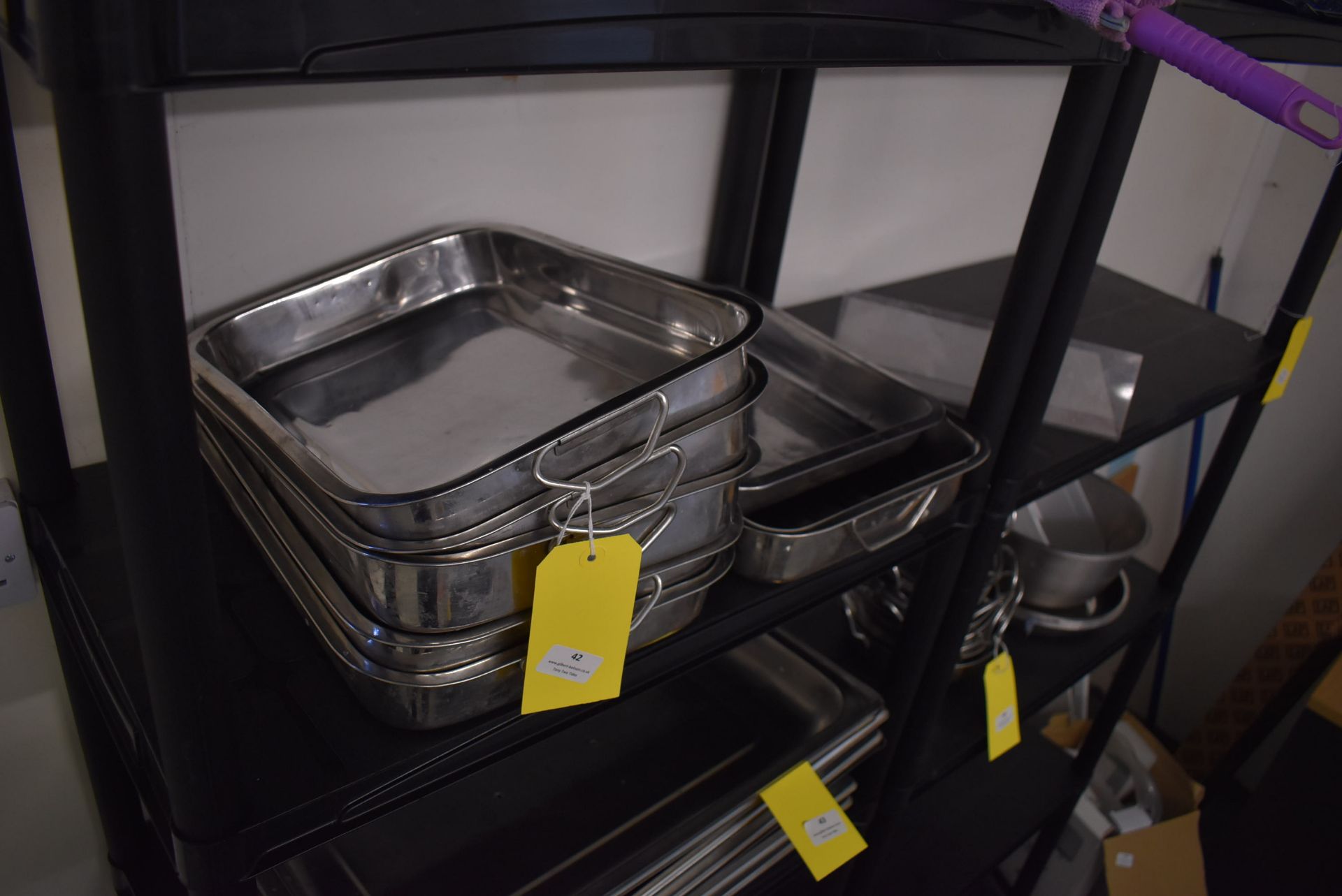 *Six Stainless Steel Trays
