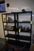 *Two Sets of Five Tier Black Plastic Shelves 173x38x70cm (contents not included)