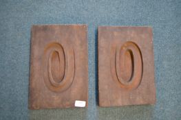 *Pair of Carved Wooden Plaster Moulds