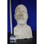 *Phantom of the Opera Solid Plaster Life Bust of David Willetts with latex Phantom Mask 16” height