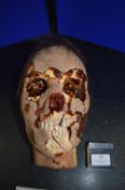 *Plaster Horror Skull with Realistic Detail and Real Hair