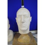 *Plaster Male Bust on Wooden Stand