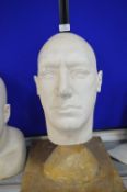 *Plaster Male Bust on Wooden Stand