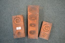 *Three Carved Wooden Plaster Moulds