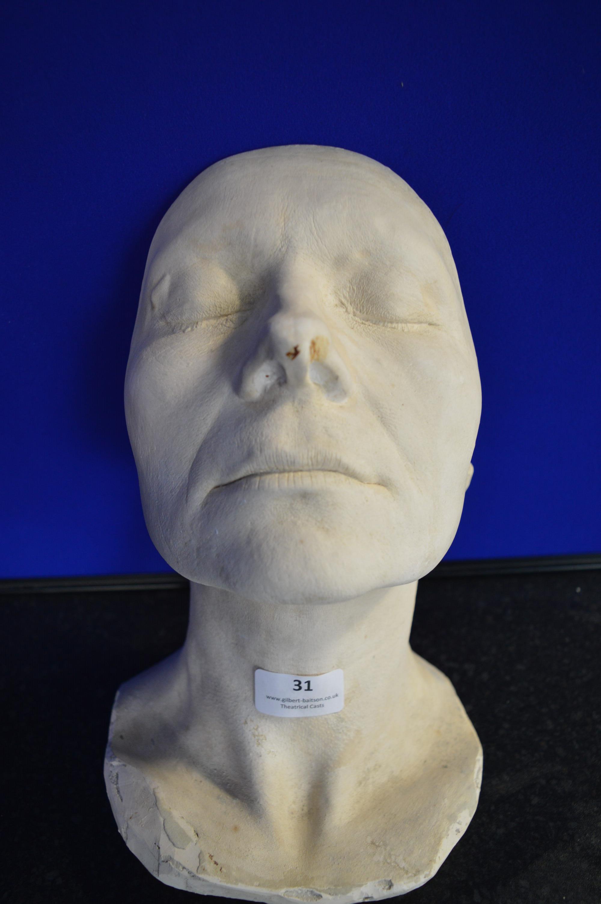 *Plaster Life Cast Half Bust of Meril Macha