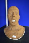 *Hollow Plaster Bust with Latex mask 15” height