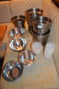 *15 Assorted Stainless Steel Bowls, and 14 Small P