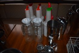 *Seven Cocktail Shakers, Sieves, etc.