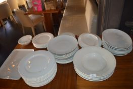 *~40 Assorted White Plates and Bowls