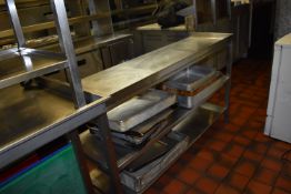 *Stainless Steel Preparation Table with Two Undershelves 150x45cm x 90cm high