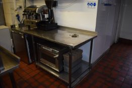 *Stainless Steel Preparations Table with Undershelf and Upstand to Rear 210x80cm x 86cm high