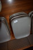 *Eleven Grey Genware Porcelain Rectangular Platters 14”x9.5”