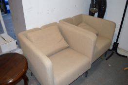 *Two Upholstered Cube Chairs
