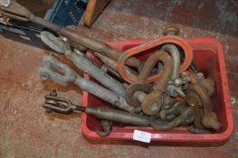 Tub of Assorted Shackles, and Turn Buckles