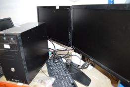 *Desktop PC with Two BenQ Monitors, Keyboard and M